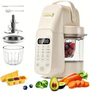 SosekiBaby FM01 Glass Baby Food Maker Steamer and Blender , 316L Stainless Steel Blades ,One Step Baby Food Processor Puree Maker for Homemade Baby Food, Auto Cooking & Easy Cleaning ,BPA-Free