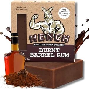 HENCH – Mens Soap Bar Handcrafted Natural Soap for Men Exfoliating Moisturising Man Soap Palm Oil Free and No Harsh Chemicals Soothes Dry Irritated Skin (Burnt Barrel Rum 1pk) (Burnt Barrel Rum 1pk)