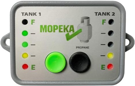 Mopeka Tank Check LED Gauge Display - New Silver Reprogrammable Model - Mounts in Dash/Control Cabinet to Provide Wireless Indicator for RV Propane Tank Levels