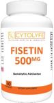 Fisetin 500mg | 98% Pure Fisetin | 500mg Therapeutic Dose | 30 Servings | Senolytic Activator | Anti-Aging & Longevity |