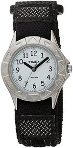 Orologio Timex Kids 28mm - Cassa argentata con quadrante bianco e cinturino in tessuto nero T79051