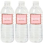 Big Dot of Happiness Rose Gold Grad - 2020 Graduation Party Water Bottle Sticker Labels - Set of 20