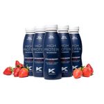 Kinetica Ready-to-Drink Protein Shake, 12 X 330mls, 165 cals, 25g Protein per Bottle, Low Fat (Strawberry)