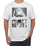 Wild Bobby Marilyn Famous Savage Rockstar Famous People Men's T-Shirt, White/Savage, Small