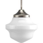 Progress Lighting P5196-09 Schoolhouse Collection 1 Light Mini-Pendant, Brushed Nickel