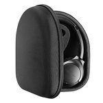 Geekria Shield Case Headphones Compatible with Anker Soundcore Life Q20i, Life Q20+, Life Q20 Case, Replacement Protective Hard Shell Travel Carrying Bag with Cable Storage (Black)