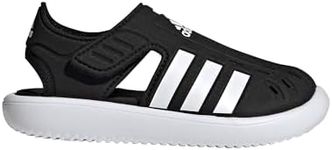 adidas Kids Summer Closed-toe Water Sandals Slide, Black/White/Black, 9 US Unisex toddler