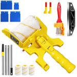 Paint Cutting in Tools for Painting Kit, Paint Roller Kit Contains Paint Roller, Extension Pole, Edging Brush, Paint Shield, Wallpaper Scrapers, Paint Edger Roller Brush Kit for Walls, Ceiling