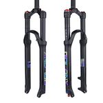 BOLANY 26/27.5/29 Mountain Bike Air Suspension Fork Shock Absorber Rebound Adjustment 1 1/8 Straight Tube QR 9mm Travel 100mm Manual/Remote Locking Fit Mountain/Road Bike