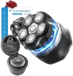 HUMMINGBIRD MK3 Electric Head Shavers for Bald Men - No Nick Electric Razor for Men, Cordless USB C Rechargeable, Waterproof Wet/Dry Shave, 6 Blade Head, LED Display, Rotary Skull Shaver with Case