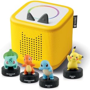 Toniebox 2 Audio Player Pokemon Bundle for Kids 5+ with Pikachu, Charmander, Squirtle, and Bulbasaur - Lightning Yellow