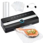 GERYON Vacuum Sealer, Automatic Food Sealer Machine for Food Vacuum Packaging, Built-in Cutter|Starter Kit|Dry & Moist Food Modes|Easy to Clean|Led Indicator Lights|Compact Design