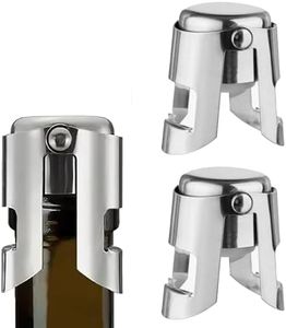 2pcs Champagne Stoppers,Champagne Stopper with Stainless Steel,Reusable Bottle Saver Sealer Vacuum Sealed Wine Stoppers,Champagne Saver Plug,for Wine Champagne Beer Collection,Sparkling Wine Bottles
