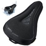 DAWAY C7 Comfortable Narrow Bike Seat Cover - Soft Memory Foam Padded Exercise Bike Seat Cushion for Men Women Kids Comfort, Fits for Peloton, Stationary, Mountain Road Bicycle Saddle, 11 x 8 Inches