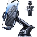 Miracase Car Phone Holder Mount[Military-Grade Reliable Suction ] 360° Rotation Phone Stand Accessories Automobile Cradle for Dashboard/Windscreen/Air Vent,Compatible with All Mobile Phones