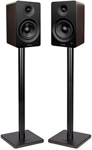 Fluance Ai61 Powered 2-Way 2.0 Stereo Bookshelf Speakers with Speaker Stands 6.5" Drivers 120W Amplifier for Turntable Bluetooth 5 Wireless Music Streaming - RCA Optical USB & Sub Out (Natural Walnut)