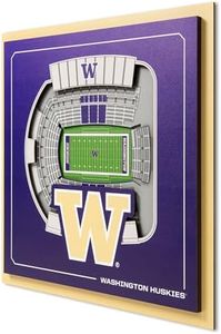 YouTheFan Officially-licensed NCAA Washington Huskies Stadium Series 3D Wall Art - multi-layer team stadium replica, detailed sports fan gift, indoor decor