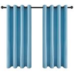 Topfinel Sky Blue Blackout Curtains for Bedroom 54 Drop, Eyelet Thermal Insulated Curtains Soft and Drapey Fabrics for Living Room 46x54 Inch (W117 x L137 CM 2 Panels)