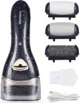 Electric Feet Callus Removers Rechargeable,Portable Electronic Foot File Pedicure Tools, Electric Callus Remover Kit,Professional Pedi Feet Care for Dead,Hard Cracked Dry Skin Ideal Gift (003-Black)