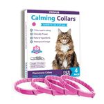 Cat Calming Collars (Pack of 4), Pheromone Infused Behaviour Support - Clinically Proven Anti-Stress & Anxiety Relief for Cats - Waterproof, Adjustable, Long-Lasting Comfort (Pink)