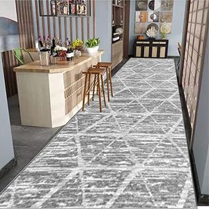 Tinyboy-hbq Carpet Runners for Hallways Non Slip Washable Runner Rugs Long Soft Kitchen runner Grey Hallway Hall Runners for Bedroom Hallways Living Room Kitchen (Ivory/Grey, 80 x 300 cm)