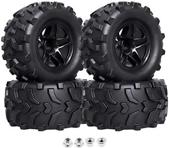 Hobbypark (4-Pack) RC Truck 2.8" Tires & Wheels Rims with Foam Inserts 12mm Hex Hub for 1/10 Electric/Nitro Power Off Road Monster