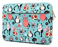 KAYOND Laptop Sleeve Bag Compatible with MacBook Pro, MacBook Air, Notebook Computer, Water Repellent Ultraportable Protective Case Cover with Pocket(14-14.1 Inch, Lovely cat)