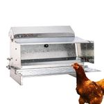 RentACoop Automatic Metal Treadle Feeder - Outdoor Use, Rainproof - Suitable for Chicken, Bantams, Poultry, Pheasants, etc. - 25lb Capacity