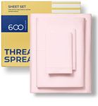 600 Thread Count Cotton - Cal King Size Sheet Set - 100% Cotton Sheets - Silky & Soft Like Egyptian Cotton - Deep Pocket Sateen 4Pc Bed Sheets - Hotel Quality Cotton Sheet for Cal King Bed (Blush)