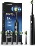 OasiSmile Sonic Electric Toothbrush - 42000 VPM Powerful Deep Clean, Rechargeable Toothbrush with 6 Brush Heads, 4 Modes, 120-Day Battery Life, IPX7 Waterproof with 2-Min Timer for Home Travel (Black)