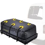 Car Cargo Carrier Bag, 20 Cubic Feet Waterproof Hitch Bag with 6 Reinforced Straps Suitable for All Vehicle with Basket Hitch Mount (152x61x61cm, Black)