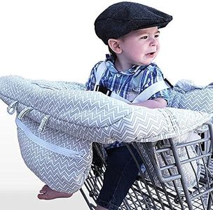 LeRan Adjustable Baby Supermarket Shopping Trolley Seat Covers Toddler Universal High Chair and Cart Cushion with Carry Bag, Washable Pushchairs Softer Organisers, Keeping Kids Safety (Grey)