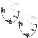 MaximalPower 3.5mm Receiver/Listen ONLY Surveillance Headset Earpiece with Clear Acoustic Coil Tube Earbud Audio Kit for Two-Way Radios, Transceivers and Radio Speaker Mics Jacks (2 Pack, 42 Inch)