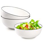 Dicunoy 3 Pack Large Serving Bowls,1900ml Pho Bowl, Porcelain Mixing Bowl for Salad, Deep White Bowls for Soup, Noodle, Ramen, Dinner, Pasta, Cereal, Popcorn, Microwave & Dishwasher Safe