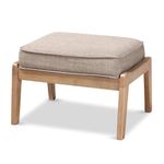 Baxton Studio Sigrid Light Grey Upholstered Antique Oak Wood Ottoman