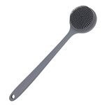 DNC Silicone Back Scrubber for Shower Bath Body Brush with Long Handle (Gray)