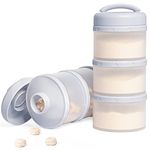 Termichy Baby Milk Powder Dispenser Pots Stackable Baby Formula Container, 2 Pack (Grey)