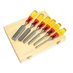 IRWIN Marples M373 Split-Proof Bevel Edge Chisels 6-Piece Wooden Box Set, TM373S6