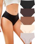 UNDER THE SEA Seamless Underwear for Women Mid Rise Brief Sexy No Show Bikini Panties Womens Cheeky 5 Pack XS-XL