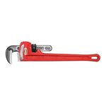 RIDGID 31025 Heavy-Duty Straight Pipe Wrench Plumbing Wrench,Red, 18-inch