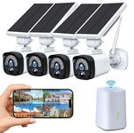 CAMCAMP Wireless Solar Security Camera Outdoor System,4MP Home Security Camera System, Forever Power, HDMI Output,2 Way Audio, HPIR Human Detection, Night Vision, IP66 Waterproof,0 Monthly Fee