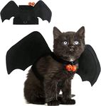 CCINEE Cat Halloween Bat Wing Costume,Halloween Small Pets Black Bat Costume Decoration for Puppy Dog and Cat with Bells