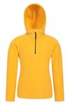 Mountain Warehouse Camber Kids Microfleece Hoodie - Breathable, Lightweight, Anti-Pill & Quick Dry Microfleece Pullover for Boys & Girls - For Autumn Winter & Walking Yellow Kids Size 7-8 Years