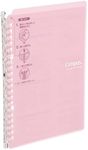 Kokuyo Campus Smart Ring Binder, B5 Light Pink Binder Notebook Up to 25 Sheets 26 Holes Slim Binder Folder with 10 Extra Campus Sarasara Loose-Leaf Paper for Work & Study, Japan Import (RU-SP700LP)