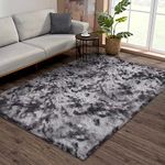 Cinknots Area Rugs Fluffy Carpet Modern Living Room Bedroom Baby Nursery Dorm Soft Non-slip Carpet Large Modern Indoor Shaggy Carpet Room Home Décor (Black Gray, 80x120cm)