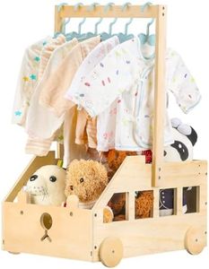 PineapplePapa Customized Wooden Baby Clothes Crate With Hanger Rack, Personalized New Baby Shower Wood Boxes, Congratulations Unfinished Wood Basket