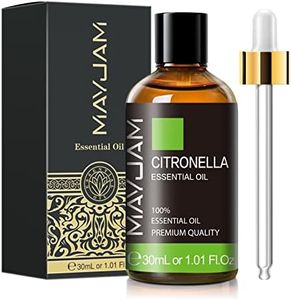 MAYJAM Citronella Essential Oil, 30ml /1.01 fl.oz Premium Citronella Oils for Candle Soap Making, Aromatherapy, Diffuser, Long Lasting Scents