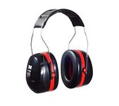 3M Peltor Optime 105 Over-The-Head Earmuffs H10A , Black, Red