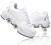 Roller Shoes, Shoes with Wheels Roller Skates Girls Men, Skateboard Shoes Comfortable and Breathable Quad Skates Adjustable Roller Skates Hidden Wheel Trainers with Wheels