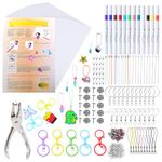 DWOOKE 403 Pcs Heat Shrink Plastic Sheet Kit, Includes 20 Sheets Shrink Film Art Paper,Hole Punch, Acrylic Marker and Keychains Accessories for Kids Creative Craft and DIY Ornaments